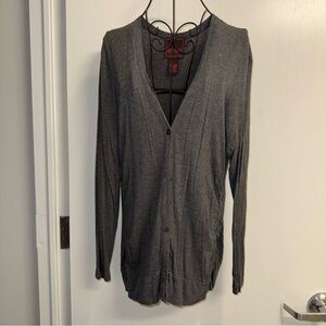 even Jersey Knit Long Sleeve Tunic Cardigan Gray